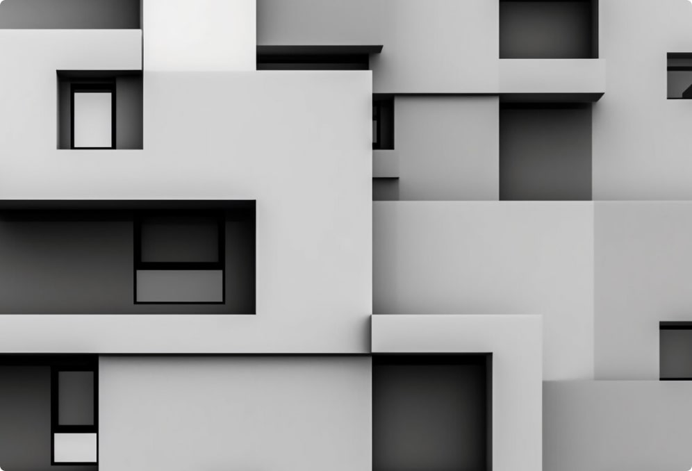 Abstract architectural rendering representing custom application development